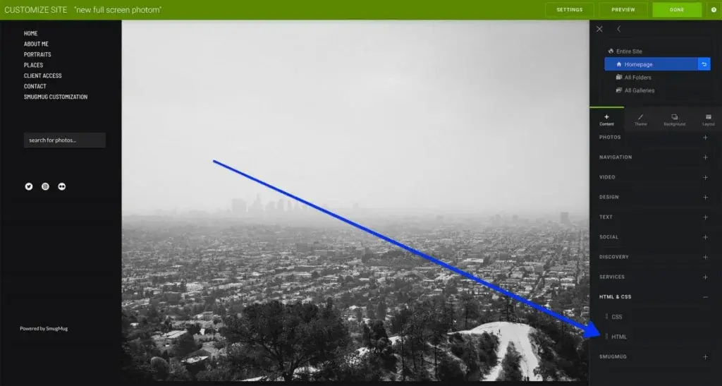 Adding HTML content block