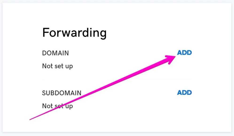 Domain forwarding section