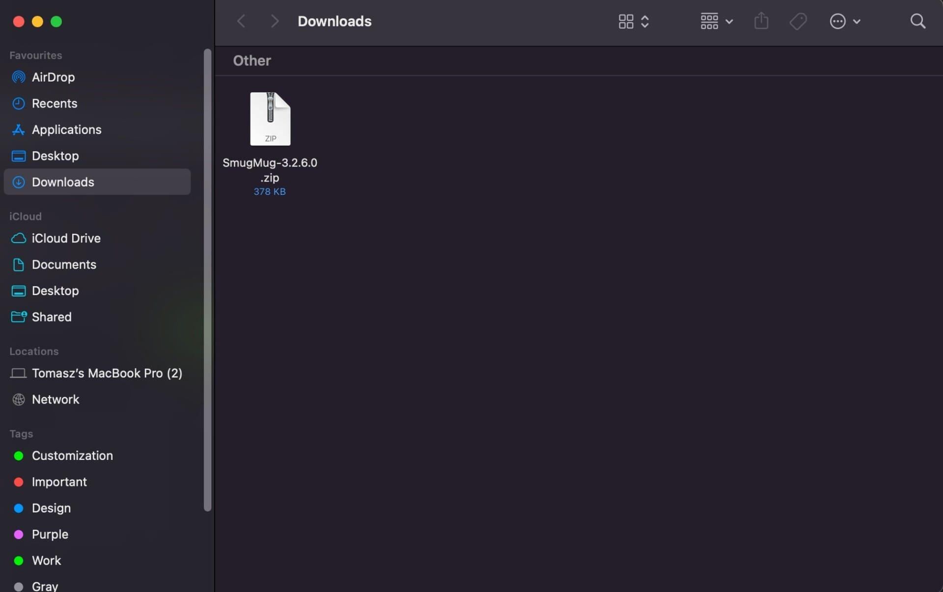 Downloaded SmugMug plugin zip file