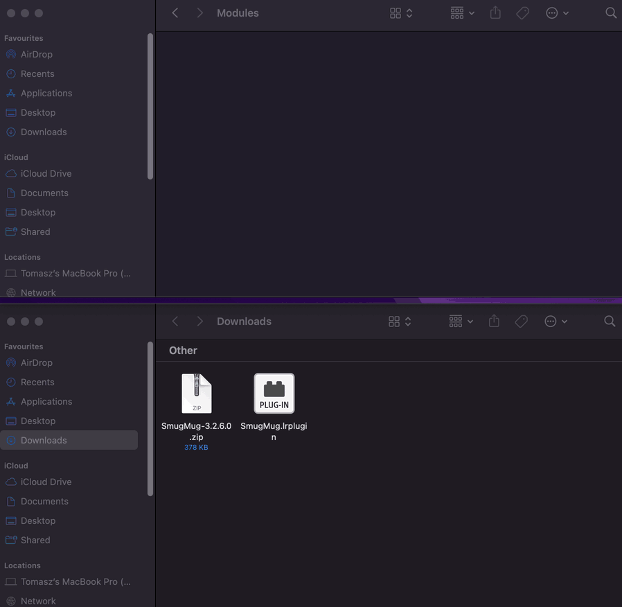 Dragging plugin to Modules folder
