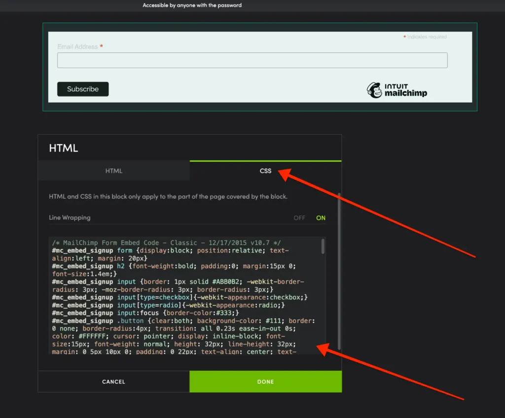 Adding CSS to the form